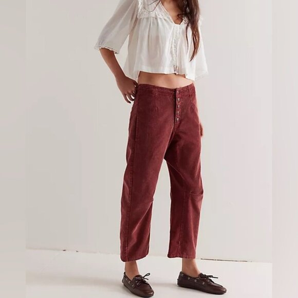 We The Free blue Osaka mid rise barrel Corduroy Jeans 30 - Picture 1 of 13